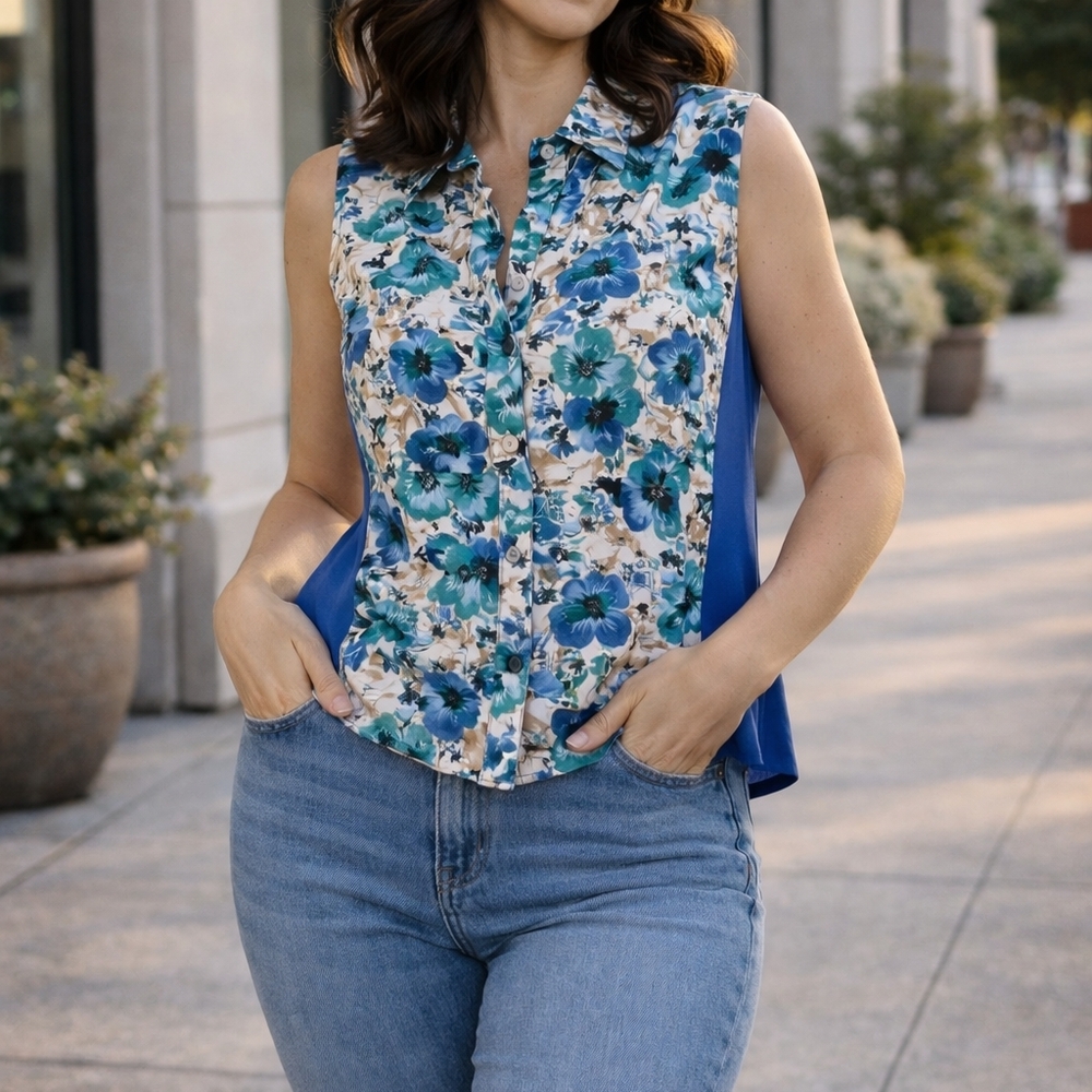 Floral Sleeveless Women's Top